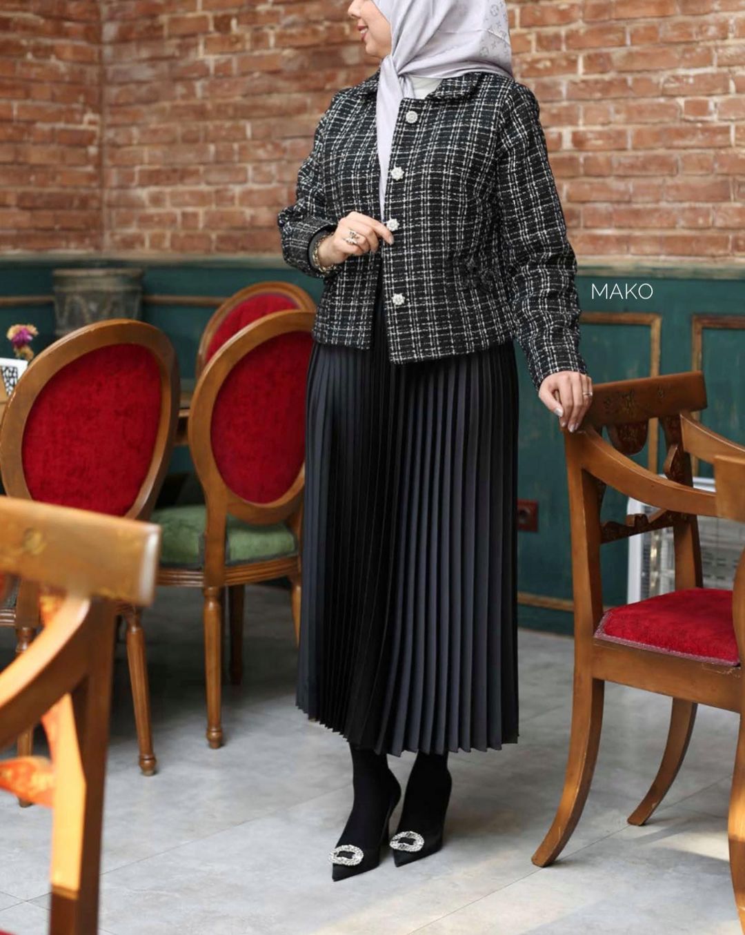 دامن  زنانه جنس ساتن پلیسه