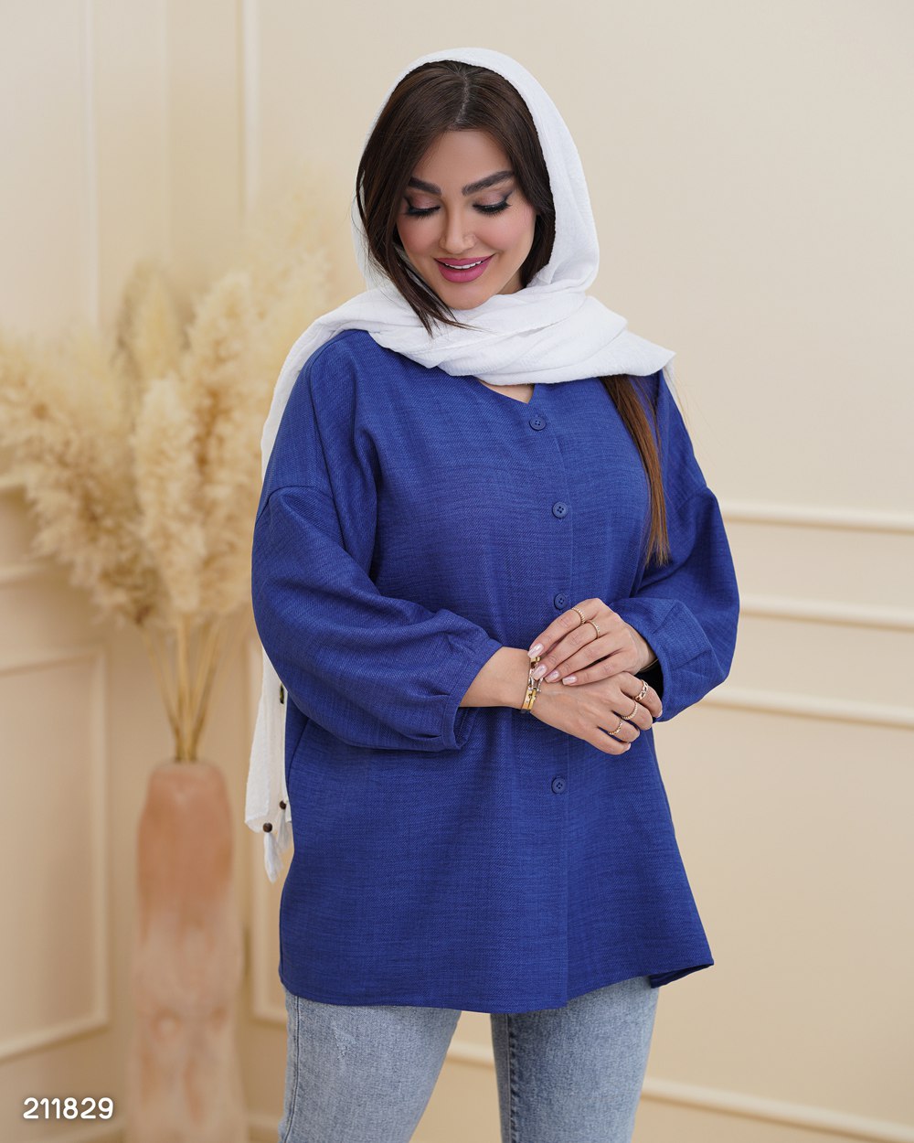 تونیک مانتویی زنانه کاوان جنس شانتون نخ