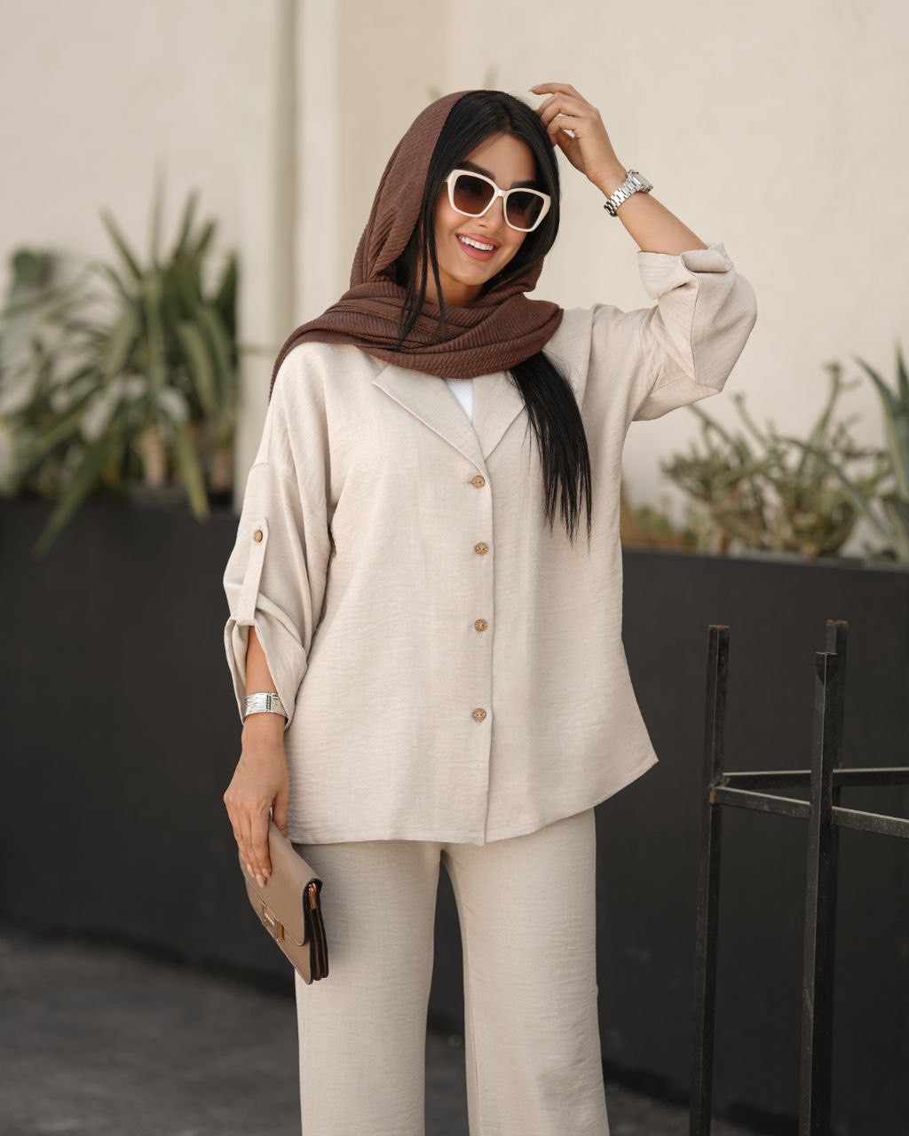 شومیز شلوار زنانه جنس شانتون مدل تابان