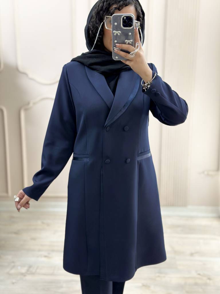 مانتو شلوار  زنانه اداری جنس ساتن مدل شیوا