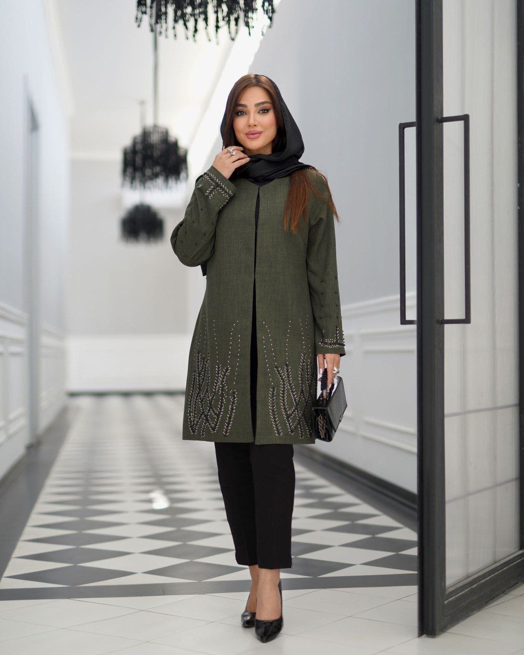 مانتو یقه گرد زنانه مدل خوشه