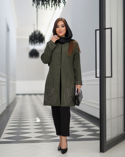 مانتو یقه گرد زنانه مدل خوشه