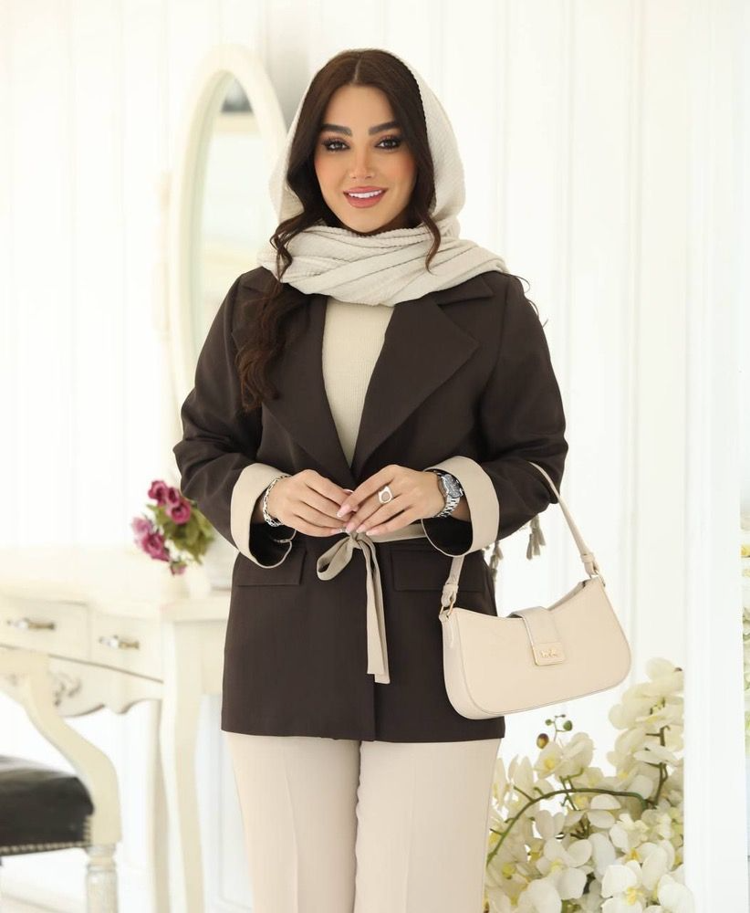 کت شلوار یقه انگلیسی ترکیبی