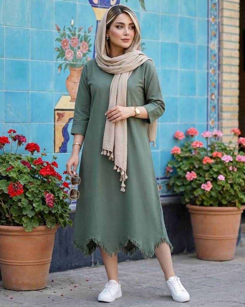 پیراهن ساحلی زنانه الیاف طبیعی
