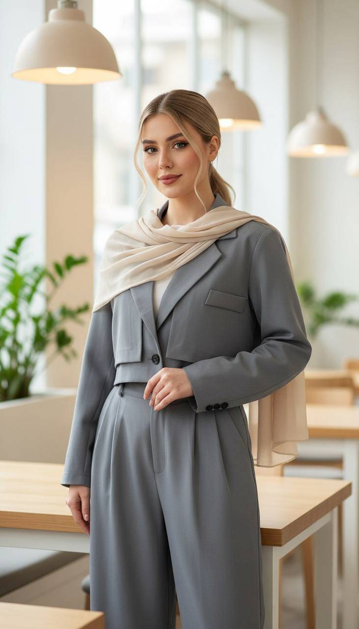 کراپ کت و شلوار زنانه دو تیکه