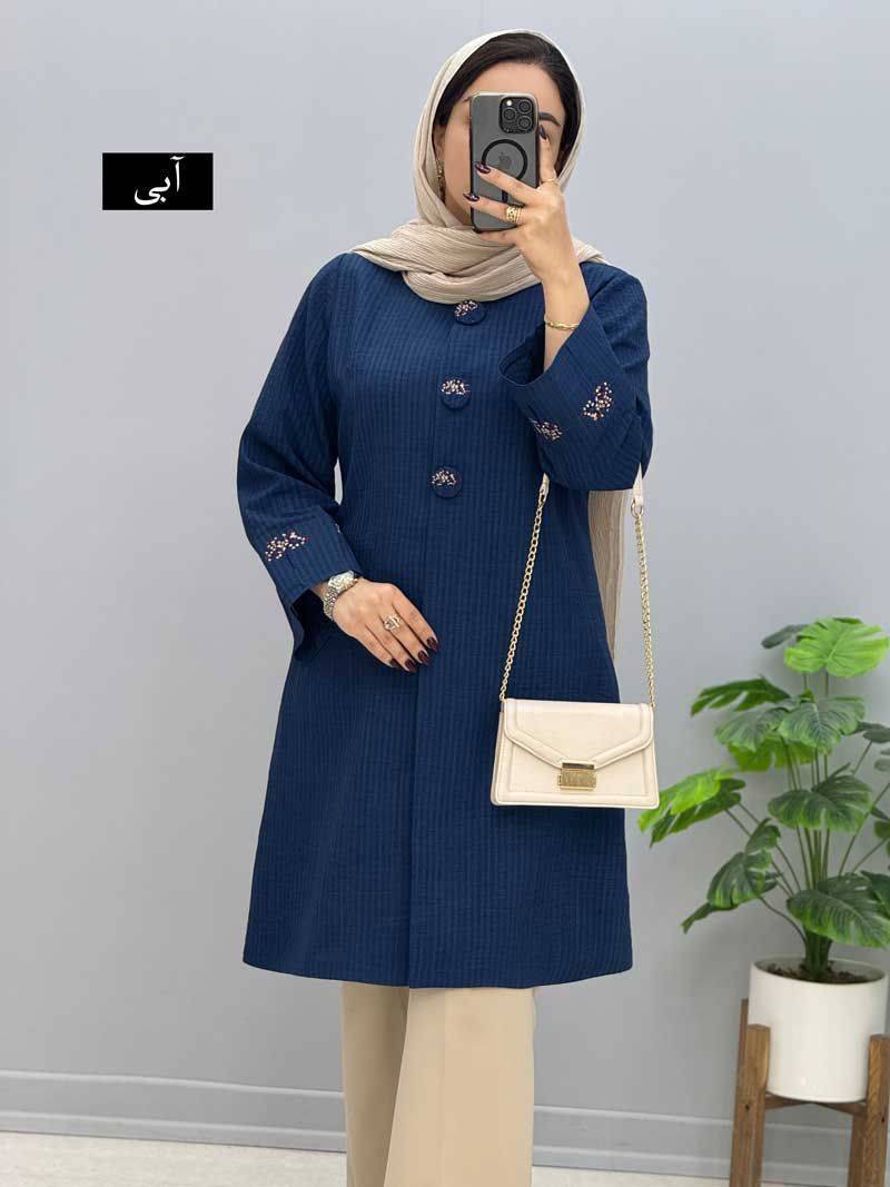 مانتو زنانه گلدوزی مدل گیسو