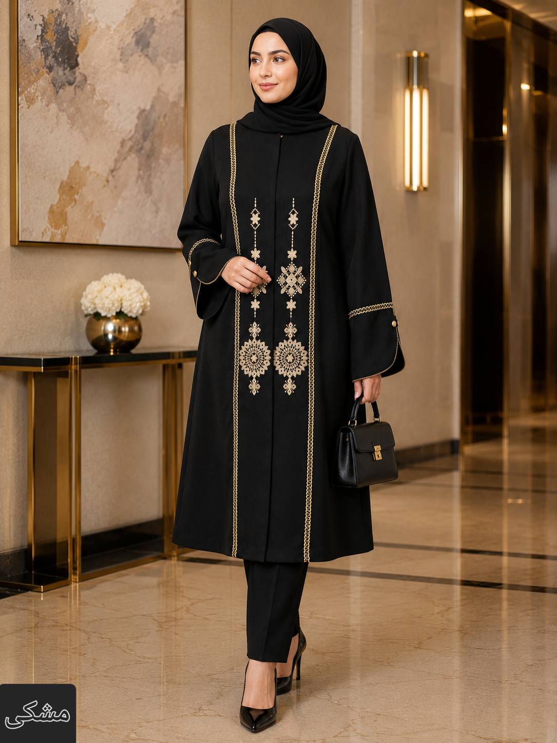 مانتو زنانه گلدوزی مدل آوا