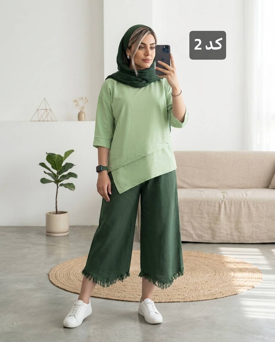 کراپ زنانه الیاف طبیعی