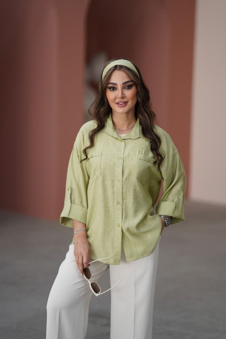 شومیز زنانه مدل دو جیب با هدبند