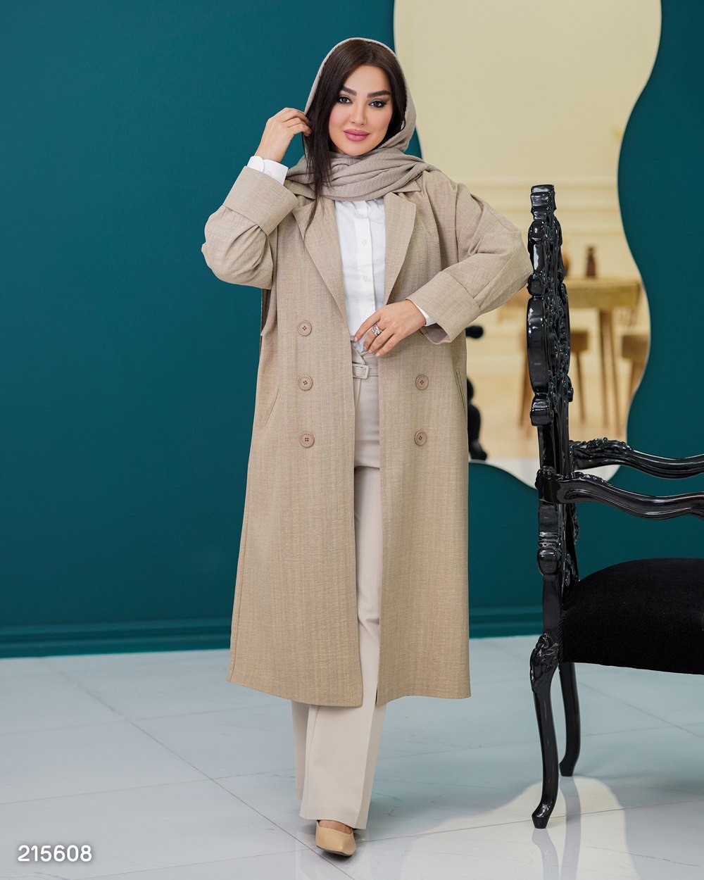 مانتو بلند زنانه مدل گلبانو