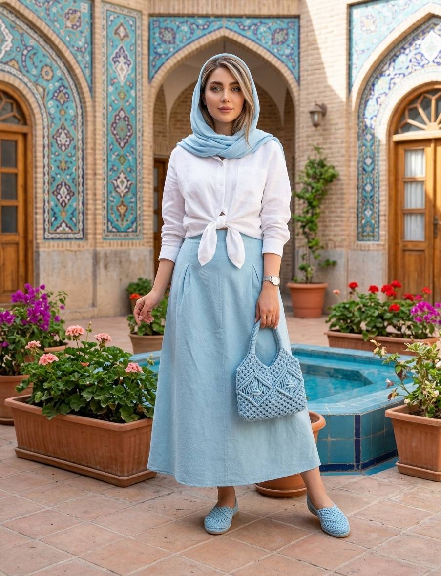 دامن زنانه الیاف طبیعی