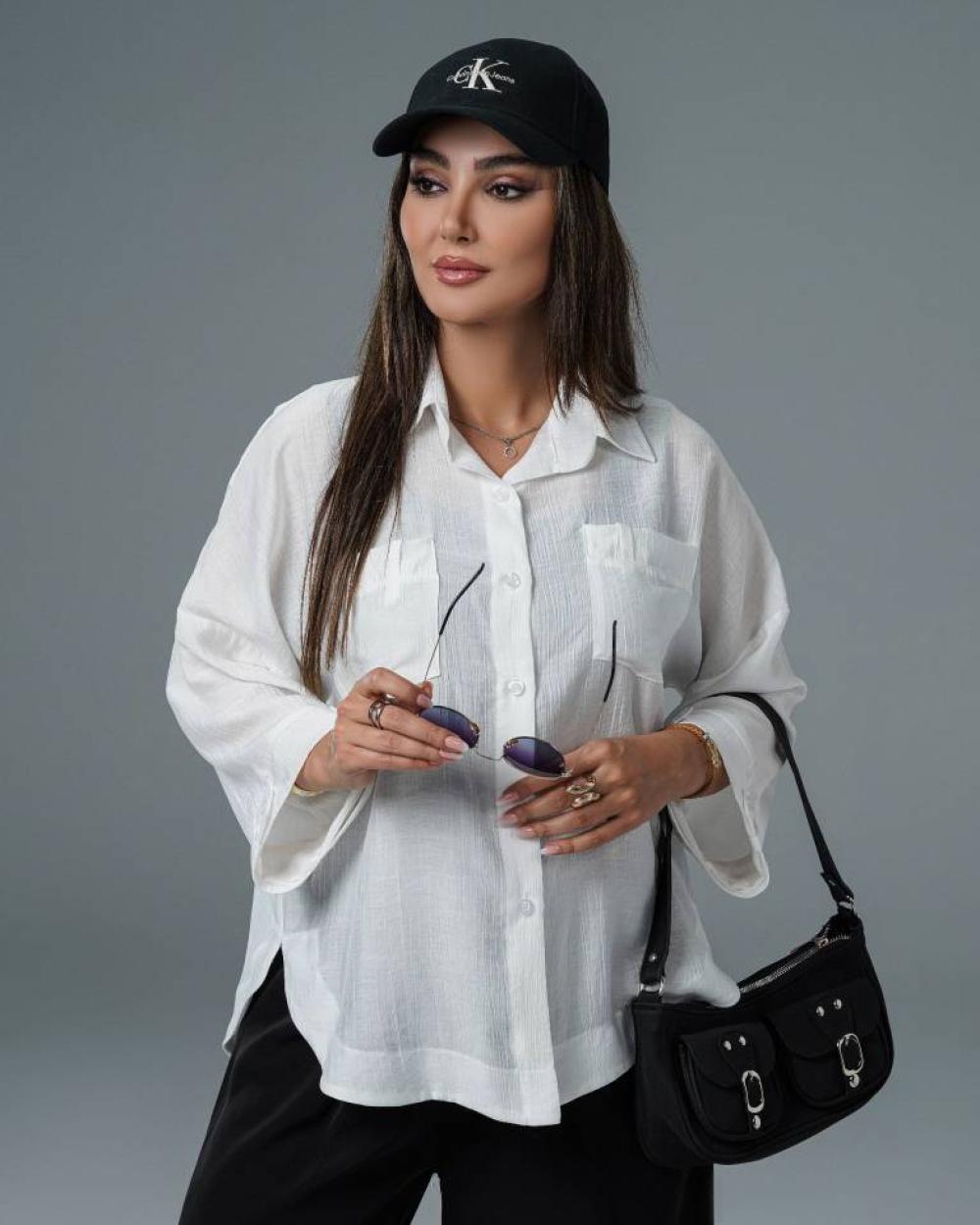 شومیز پری زنانه مدل جیب فلش