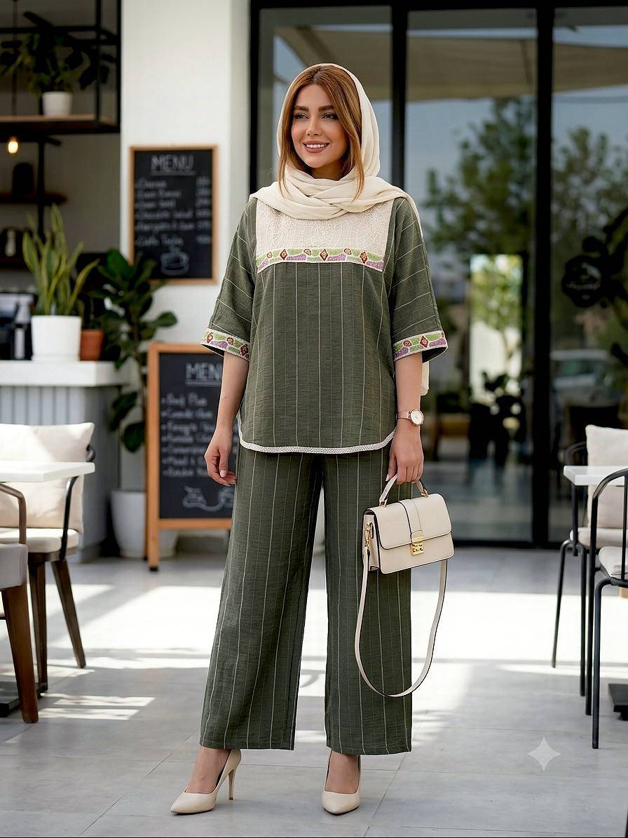 پانچ و شلوار زنانه با خرجکار هندی