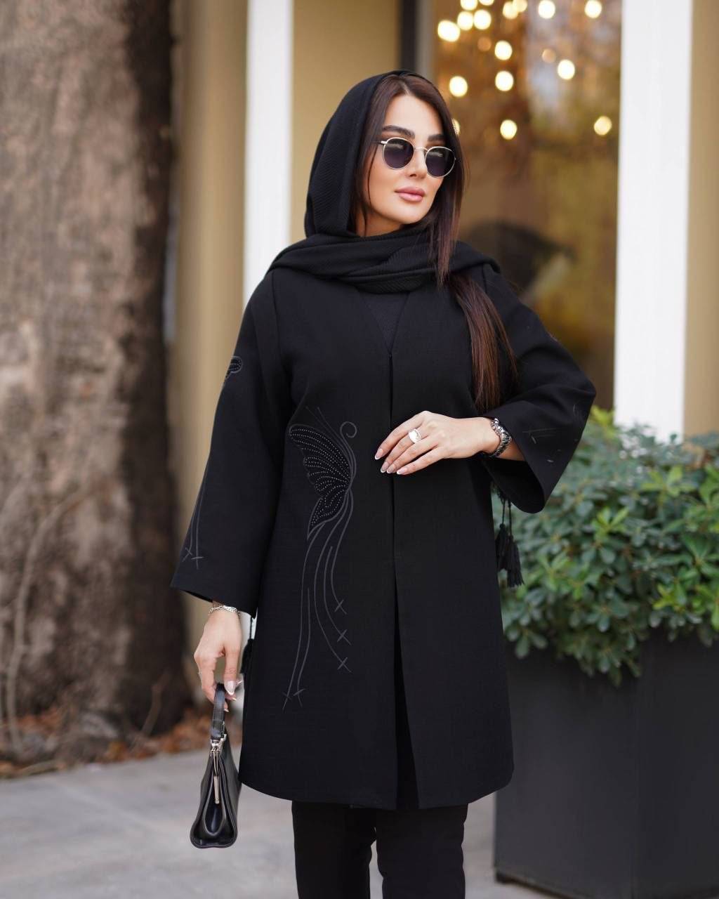 مانتو مشکی زنانه مدل پروانه ای