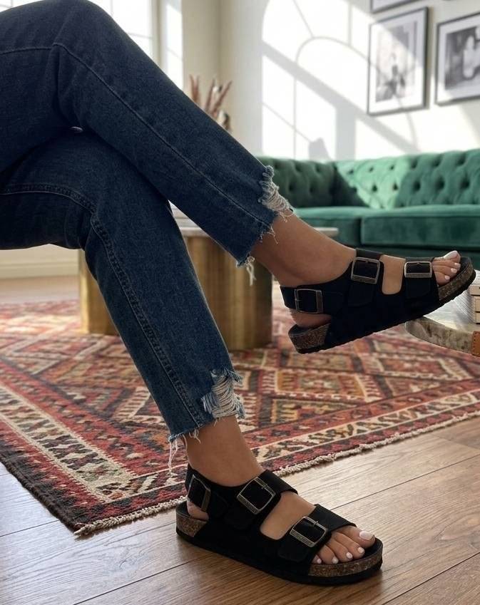 صندل زنانه سه سگک