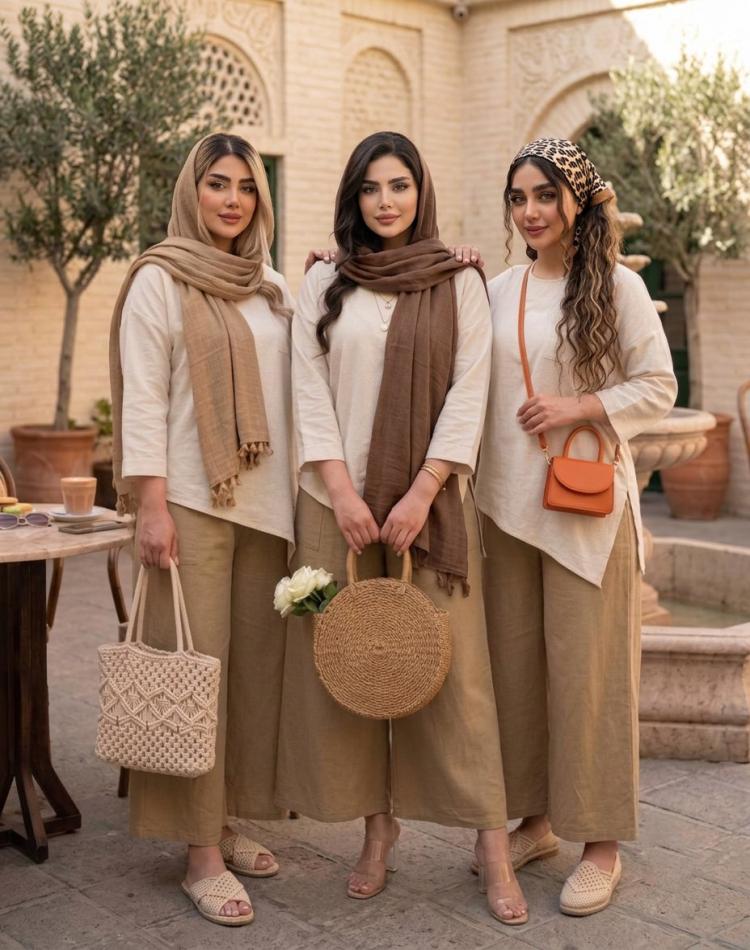 ست رویه و شلوار الیاف زنانه مدل یکتا