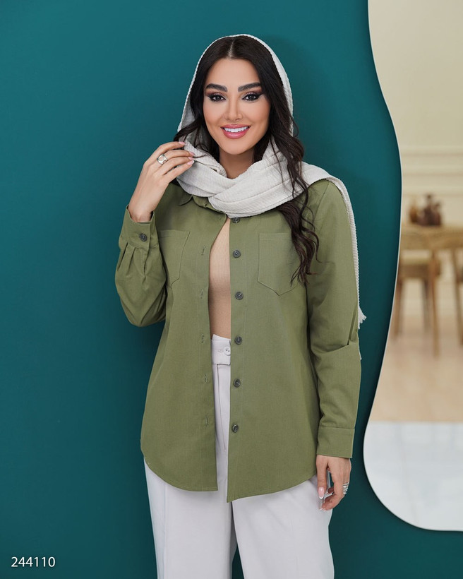 شومیز کتان زنانه مدل نارینا