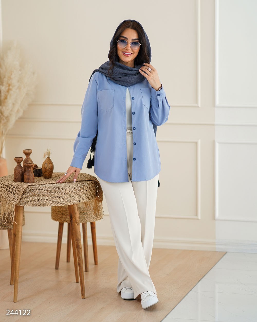 شومیز کتان زنانه مدل نارینا