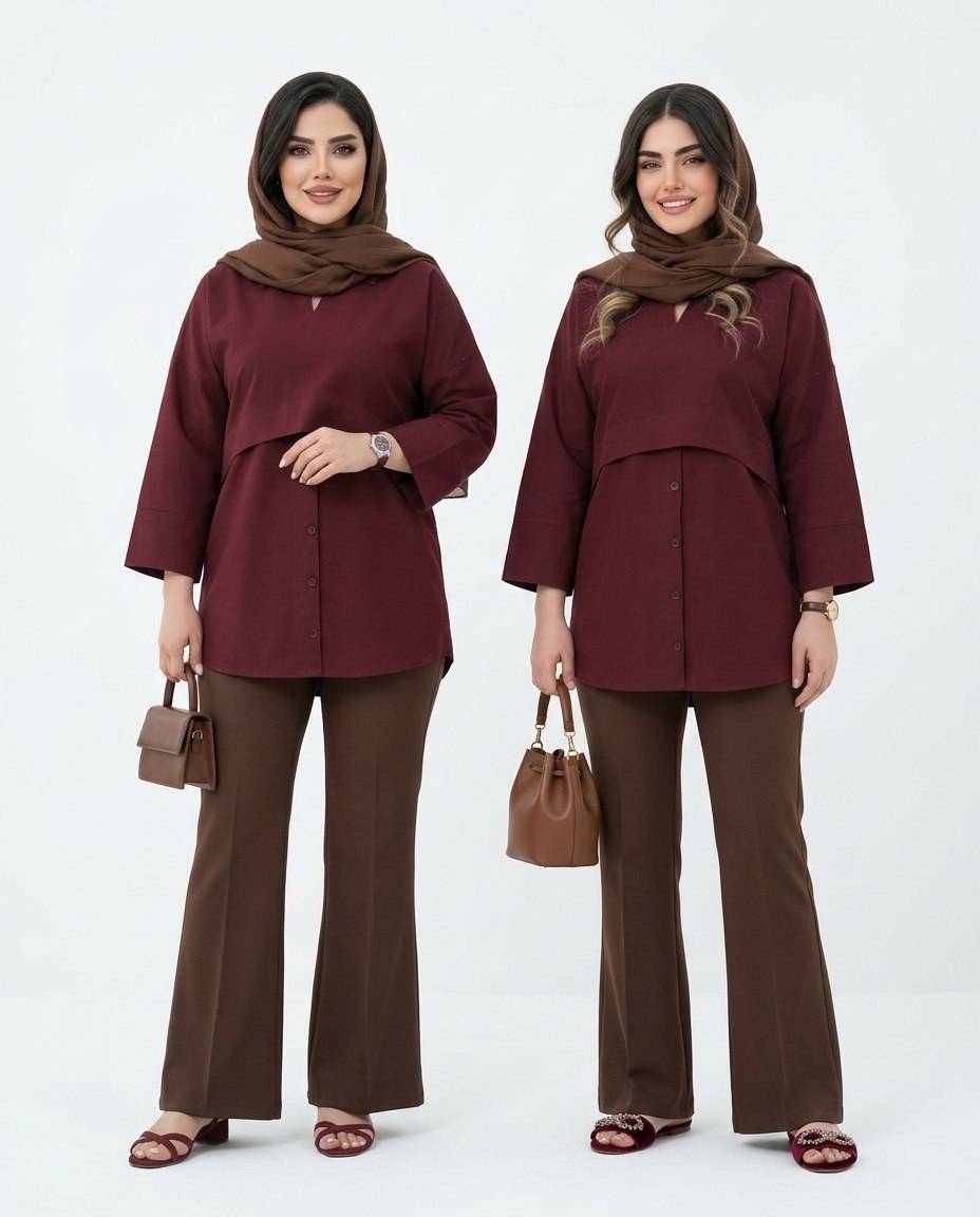 شومیز یقه مردانه مدل پری