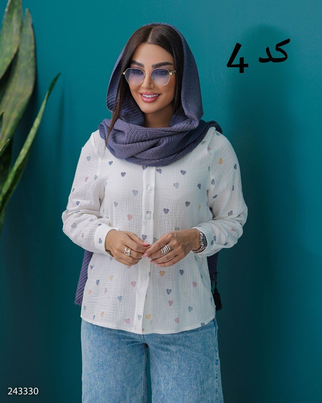 شومیز لینن دبل فیس زنانه مدل پارساتا