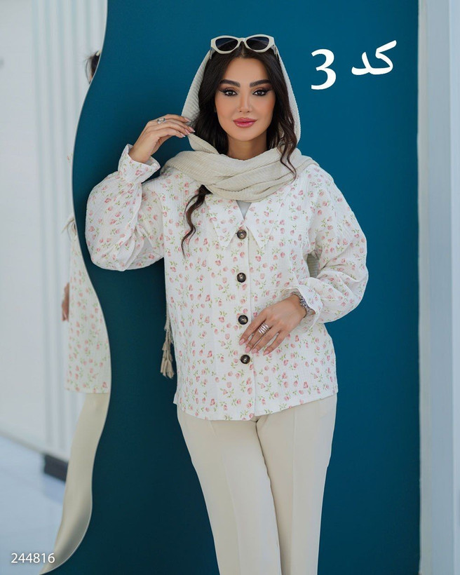 شومیز یقه خرگوشی زنانه مدل نیکین