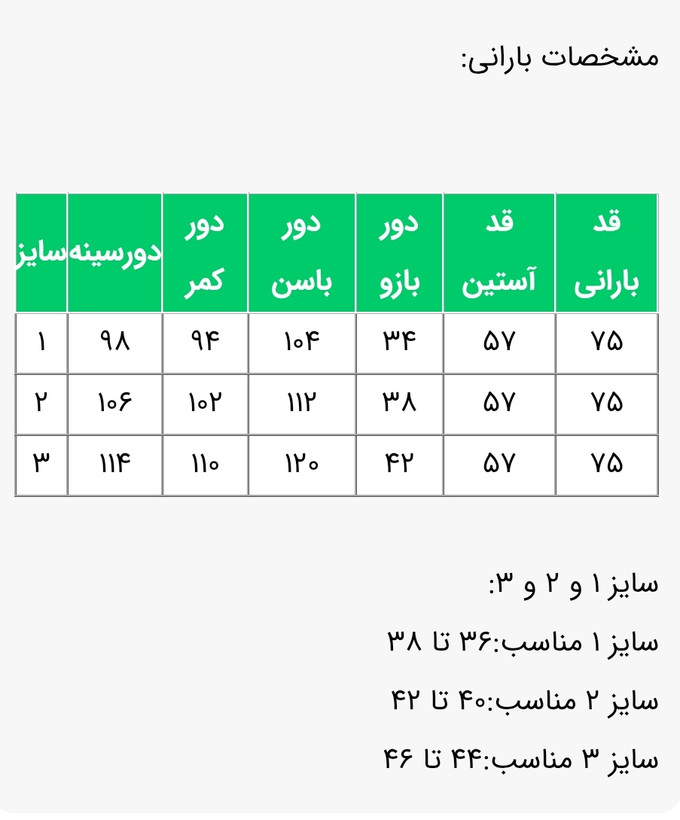 بارونی زنانه مدل نیکدل