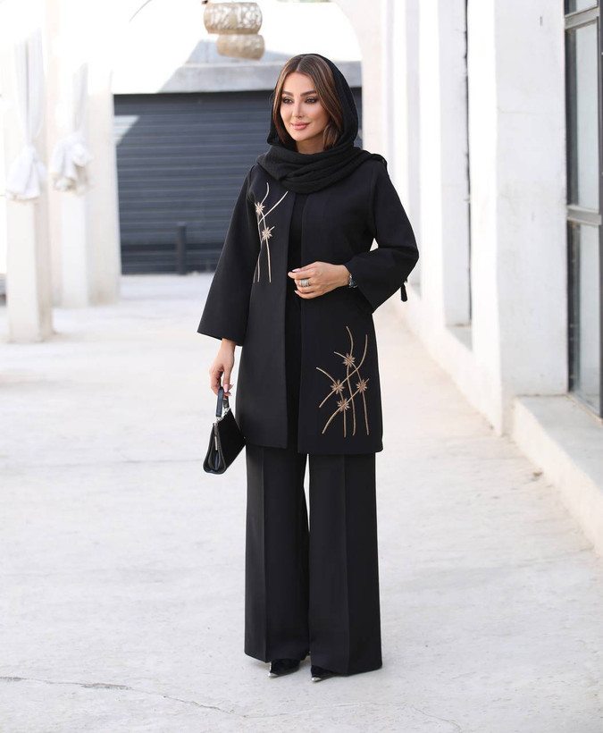 مانتو گلدوزی زنانه مدل آیدین