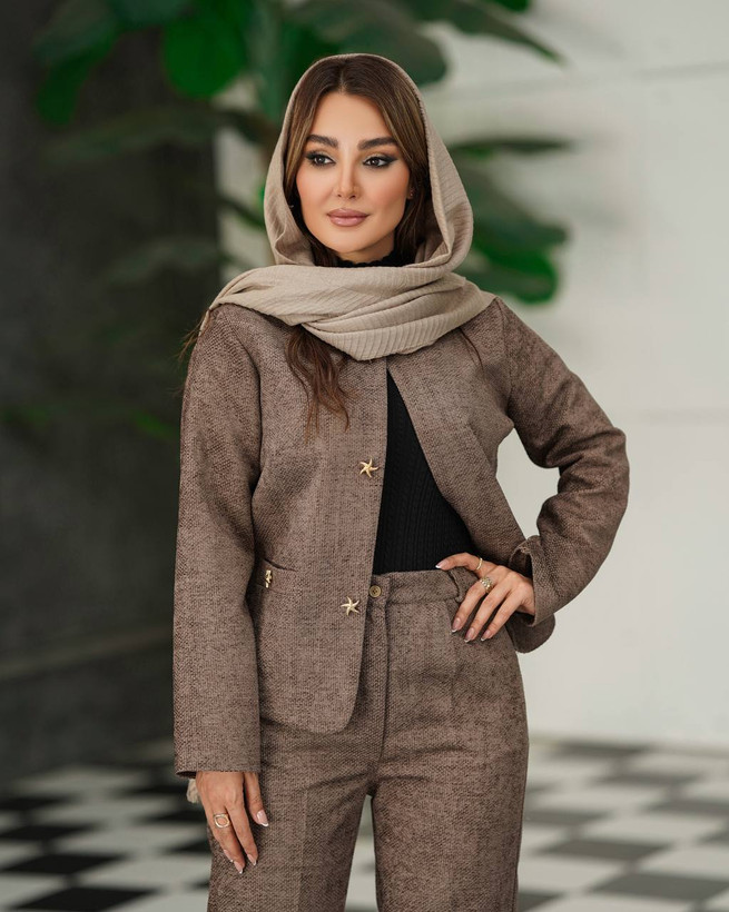 کت شلوار مخمل زنانه مدل ستاره