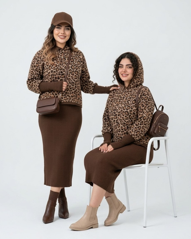 سارافون و رویه پلنگی بافت زنانه