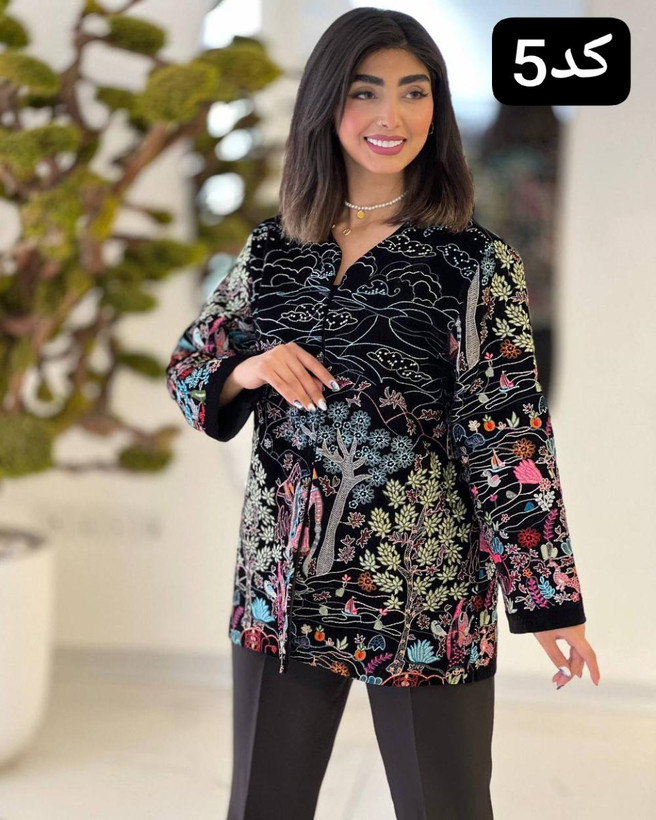 کت مخمل طرحدار زنانه سایز بزرگ