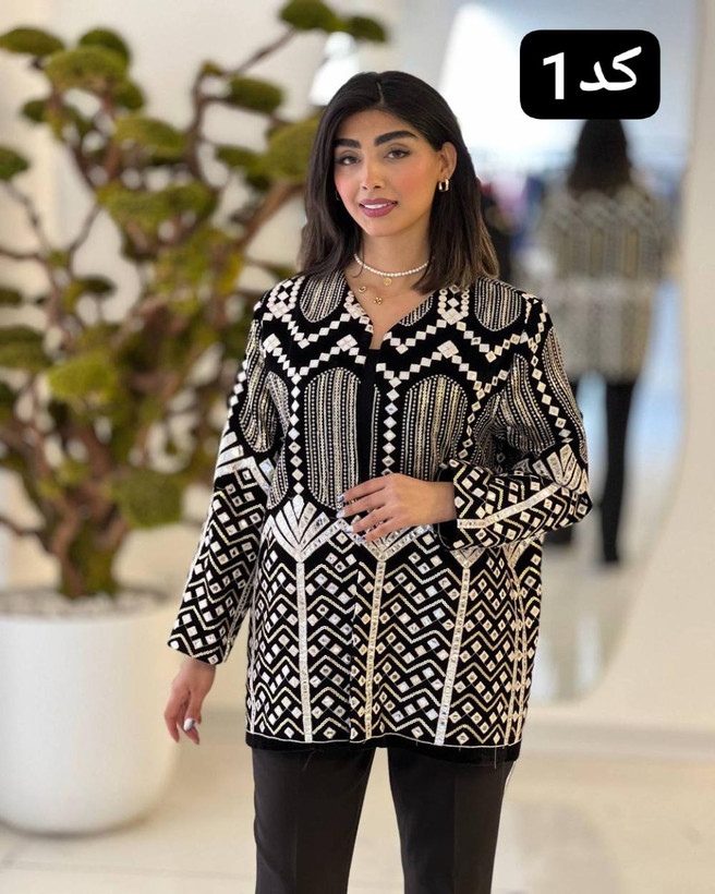 کت مخمل طرحدار زنانه سایز بزرگ