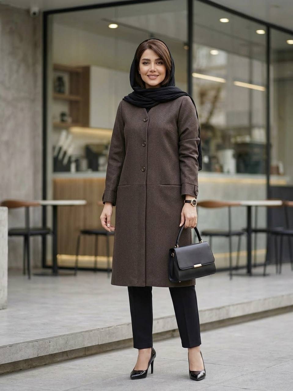 مانتو پاییزه اداری و کاربردی قواره دار