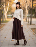 دامن مخمل کبریتی زنانه مدل پاییز